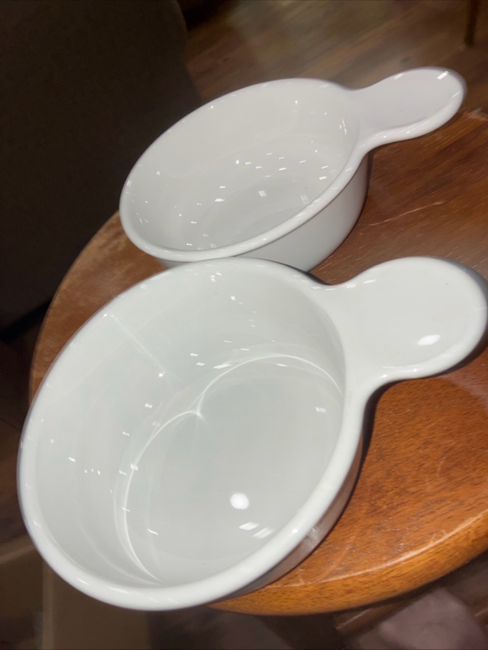 Corningware White Ceramic Handle grab and go set of 2